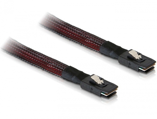 DeLOCK M/M SAS Cable 0.1 m Black, Red