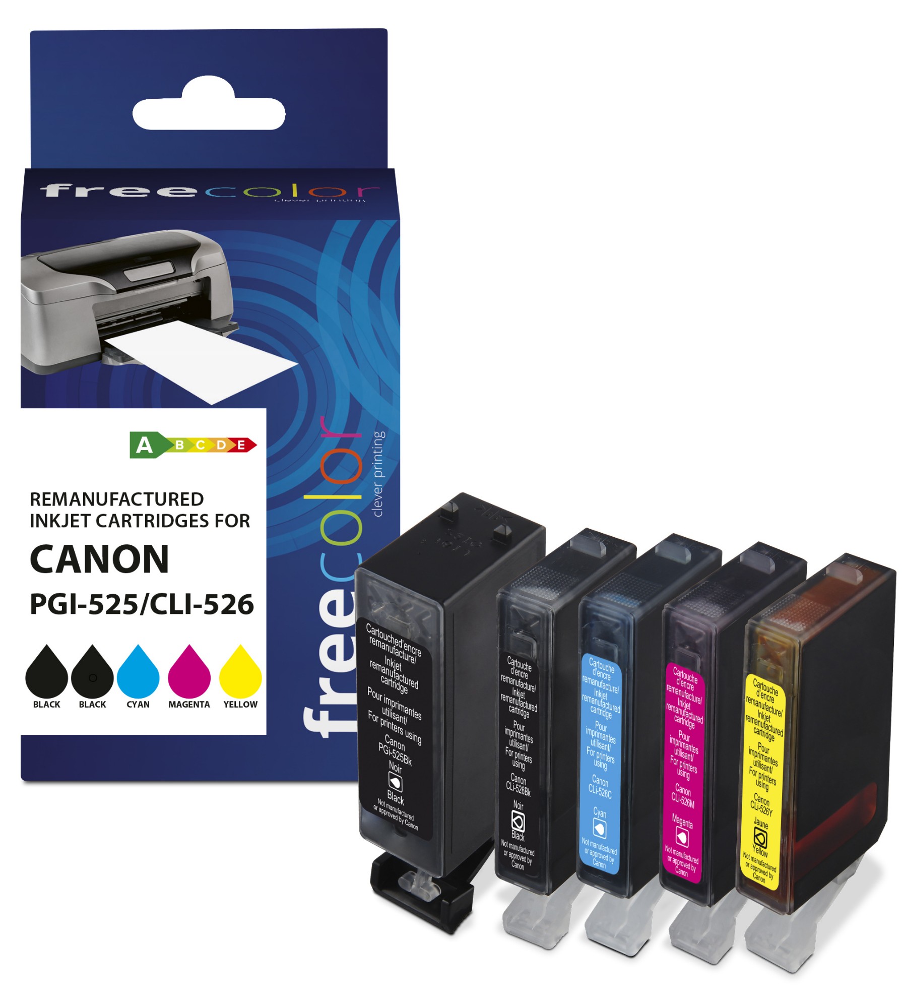 Freecolor K10269F7 ink cartridge 5 pc(s) Compatible Black, Cyan, Magenta, Yellow