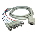 Cables Direct SS-090 video cable adapter 2 m VGA (D-Sub) 5 x BNC Grey