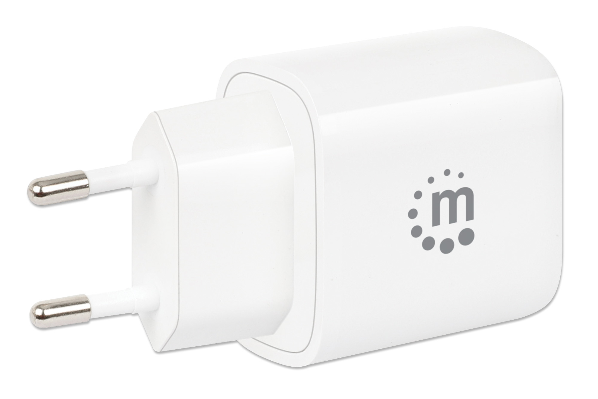 Image of Manhattan Wall/Power Mobile Device Charger (Euro 2-pin). USB-C and USB