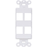 Hubbell iStation8482 Decorator Outlet Frame, Surface Mount, 4-Port, White