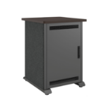 Middle Atlantic Forum ForumTM Side Cart Rack, 12RU, 27" Deep, Wilsonart® Asian Night, Graphite Powdercoat, Charcoal Gray Felt