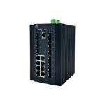 LevelOne 20-Port L2 Plus Managed Industrial Switch, 8 x 1GbE RJ45, 8 x 1GbE SFP, 4 x 1/2.5/10GbE SFP+, DIN-Rail, -40°C to 80°C