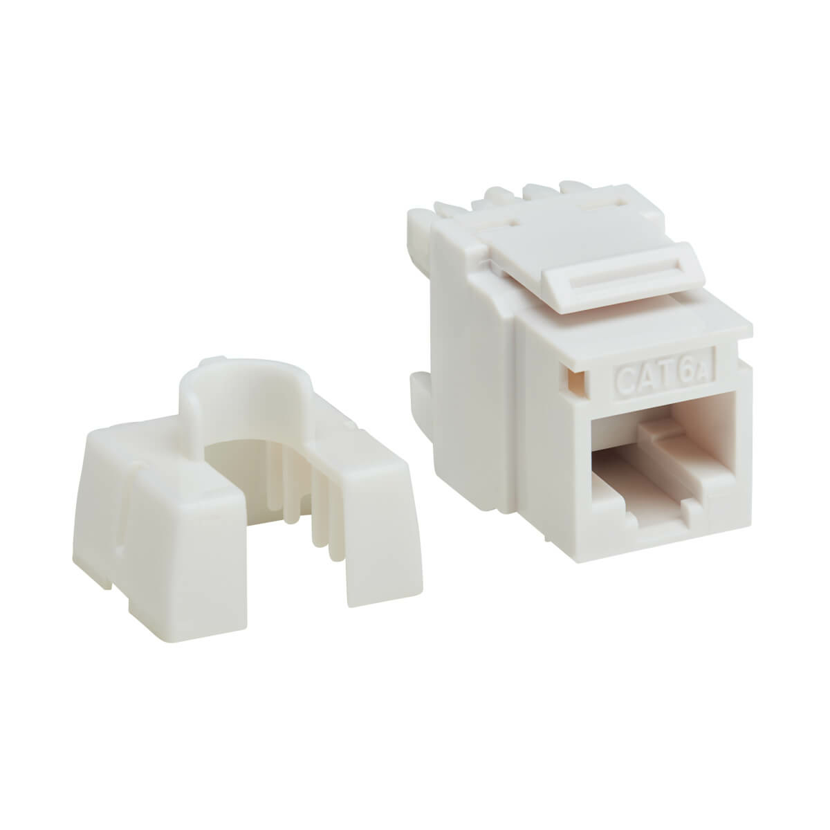 Tripp Lite N238-001-WH-6A Cat6a 110-Style Punchdown RJ45 Keystone Jack, White, TAA