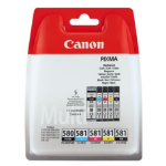 Canon 2024C006/PGI-580CLI-581 Ink cartridge multi pack 2x Bk + 1x C,M,Y high-capacity PGI+CLI Pack=5 for Canon Pixma TS 6150/8150
