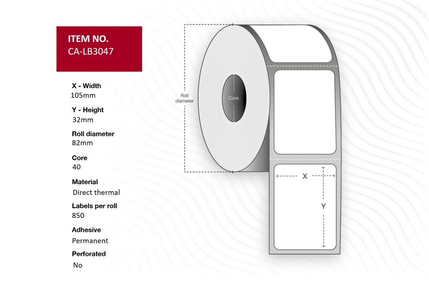 Capture White Ca-Lb3047 Printer Label