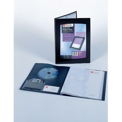 Rexel Clearview Display Book 24 Pocket A3 Black 10405BK