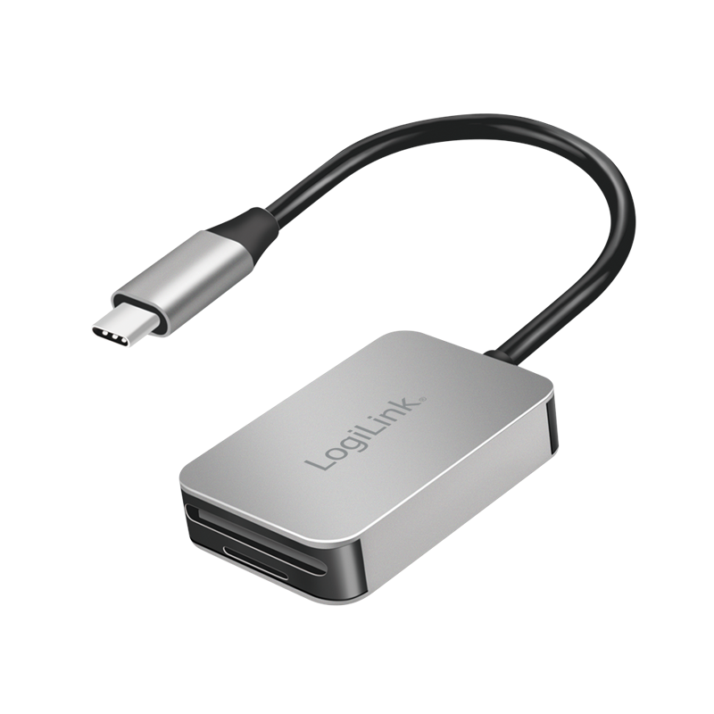 LogiLink USB 3.0 Cardreader, USB-C, SD / microSD, aluminum