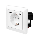 LogiLink Wall outlet 1 socket+ 2-port USB-C charger, 25W PD