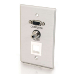 C2G Single Gang HD15 + 3.5mm + (1) Keystone Wall Plate Aluminum