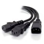 ALOGIC 0.3m Y Splitter Power Cable - IEC C14 (M)- 2 IEC C13 (F)