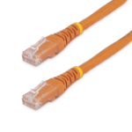 StarTech.com 25ft CAT6 Ethernet Cable - Orange CAT 6 Gigabit Ethernet Wire -650MHz 100W PoE RJ45 UTP Molded Network/Patch Cord w/Strain Relief/Fluke Tested/Wiring is UL Certified/TIA