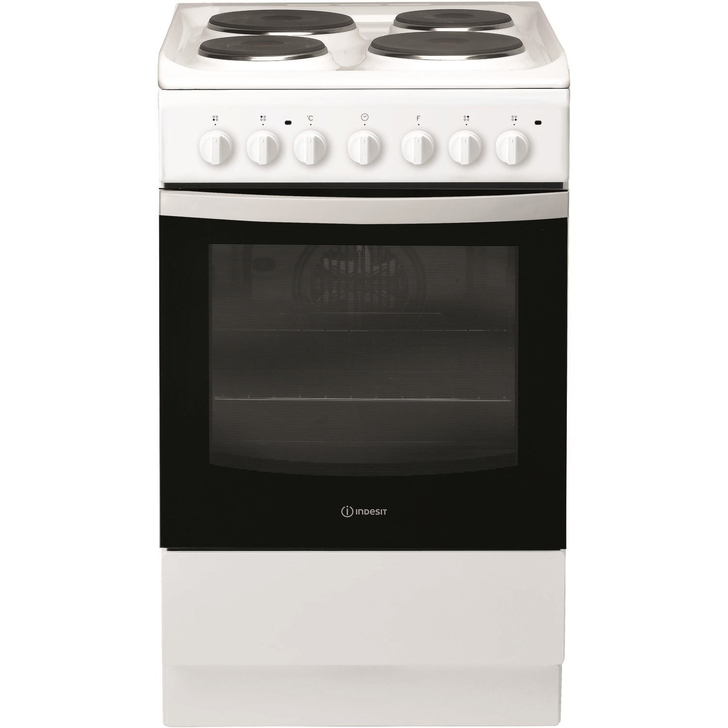 Indesit 50cm Electric Cooker with Sealed Plate Hob - White