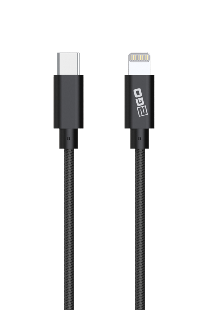 Image of 2GO 797162 lightning cable 1 m Black