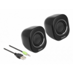 DeLOCK Mini Stereo PC Speaker with 3.5 mm stereo jack male and USB powered