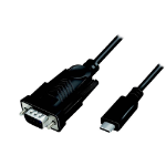 LogiLink AU0051A video cable adapter 1.2 m USB C VGA (D-Sub) Black
