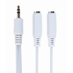 Gembird 10cm, 3.5mm/2x3.5mm, M/F audio kabel 0,1 m Wit