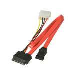 Videk Slimline Combo SATA Power & Data to 4 Pin 5V Power & SATA Cable 1m -