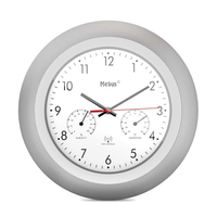 Image of Mebus 19450 - Digital wall clock - Round - Silver - White -...