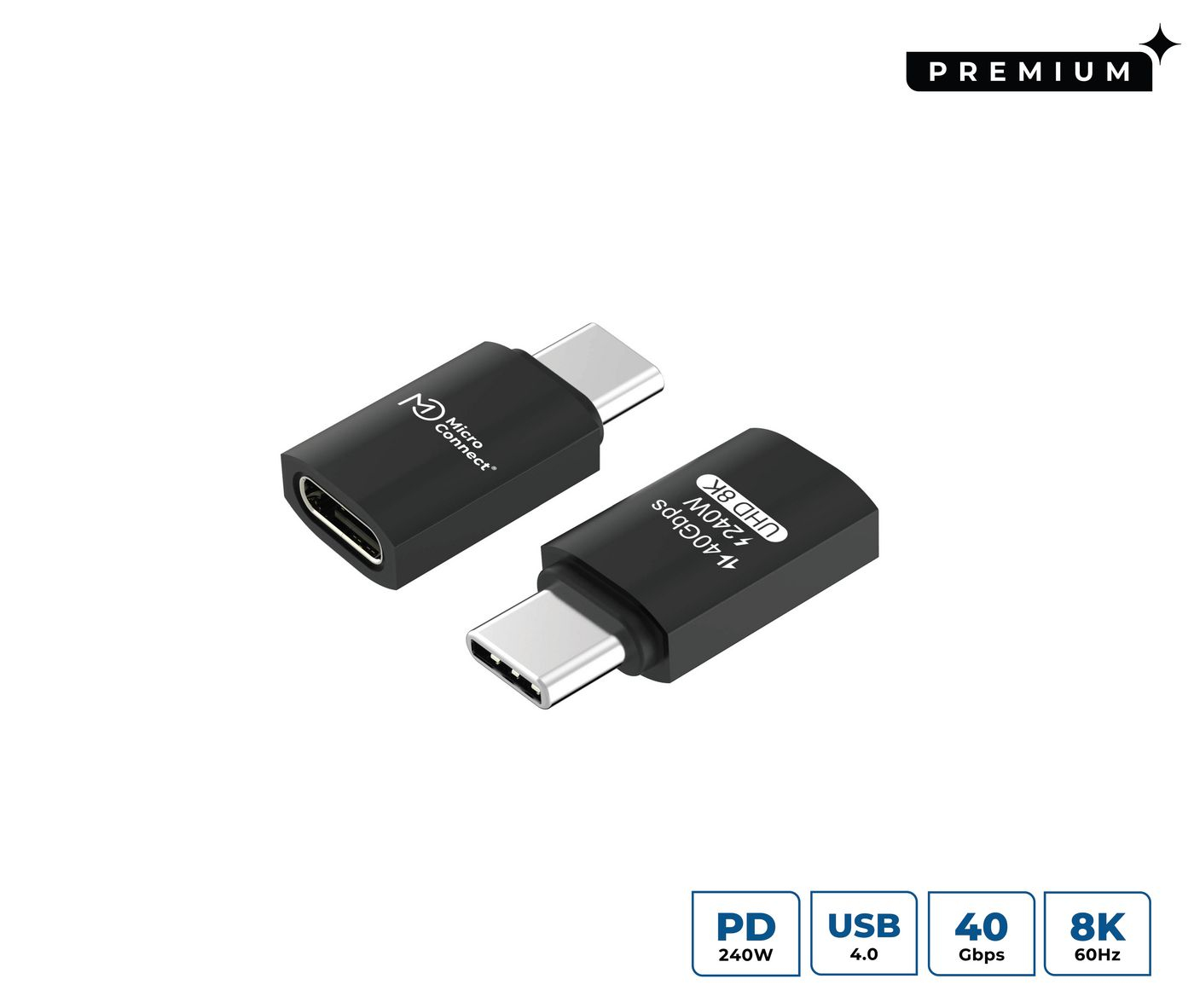 Microconnect Black Usb4-Ccf-240W Usb Cable Usb4 Gen 3X2 0 M Usb C