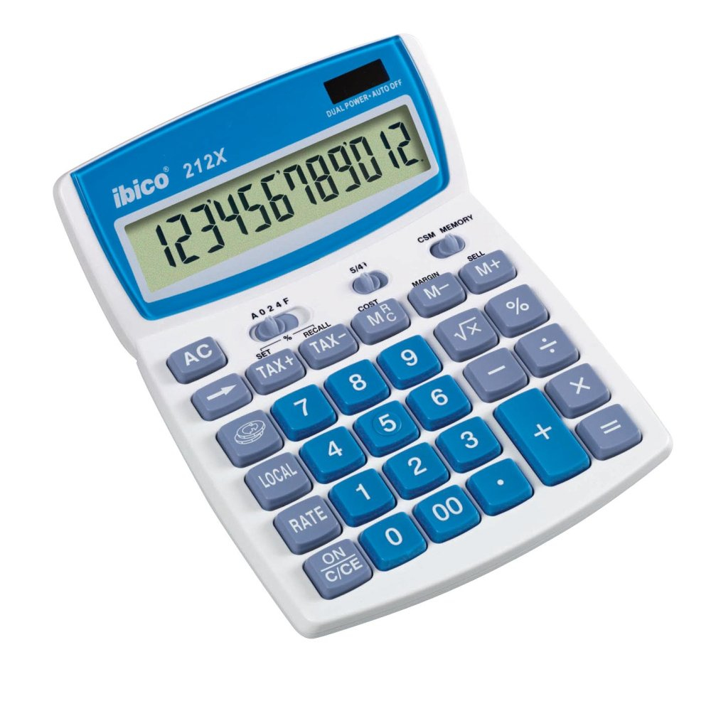Image of Ibico 212X calculator Desktop Basic Blue, White