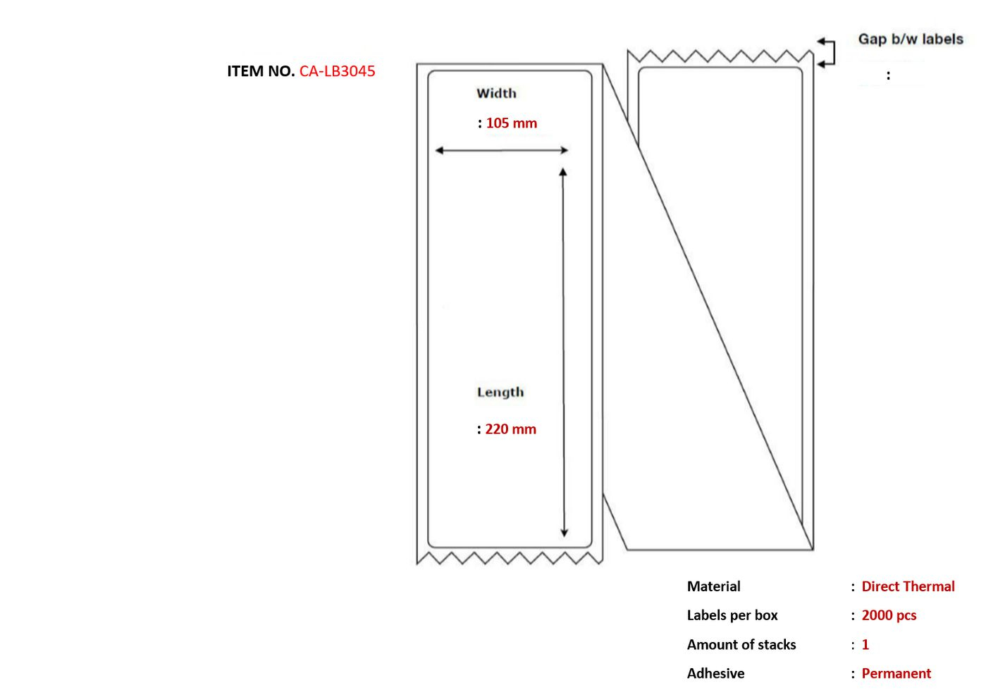 Capture White Ca-Lb3045 Printer Label