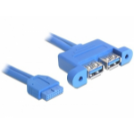 DeLOCK 82941 USB cable USB 3.2 Gen 1 (3.1 Gen 1) 0.45 m 2 x USB A Blue