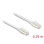 DeLOCK RJ45 Flat Patch Cable Cat.8.1 U/FTP up to 40 Gbps 0.25 m white