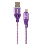 Gembird CC-USB2B-AMMBM-1M-PW USB cable USB 2.0 Micro-USB B USB A Violet, White