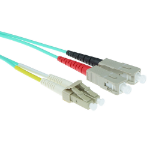 ACT 3 meter LSZH Multimode 50/125 OM3 glasvezel patchkabel duplex met LC en SC connectoren