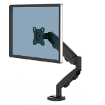 Fellowes Eppa Single Monitor Arm - Monitor Mount for 8KG 40 inch Screens - Ergonomic Adjustable Monitor Arm Desk Mount - Tilt 90Â° Swivel 360Â° Rotation 360Â°, VESA 75 x 75/100 x 100 - Black