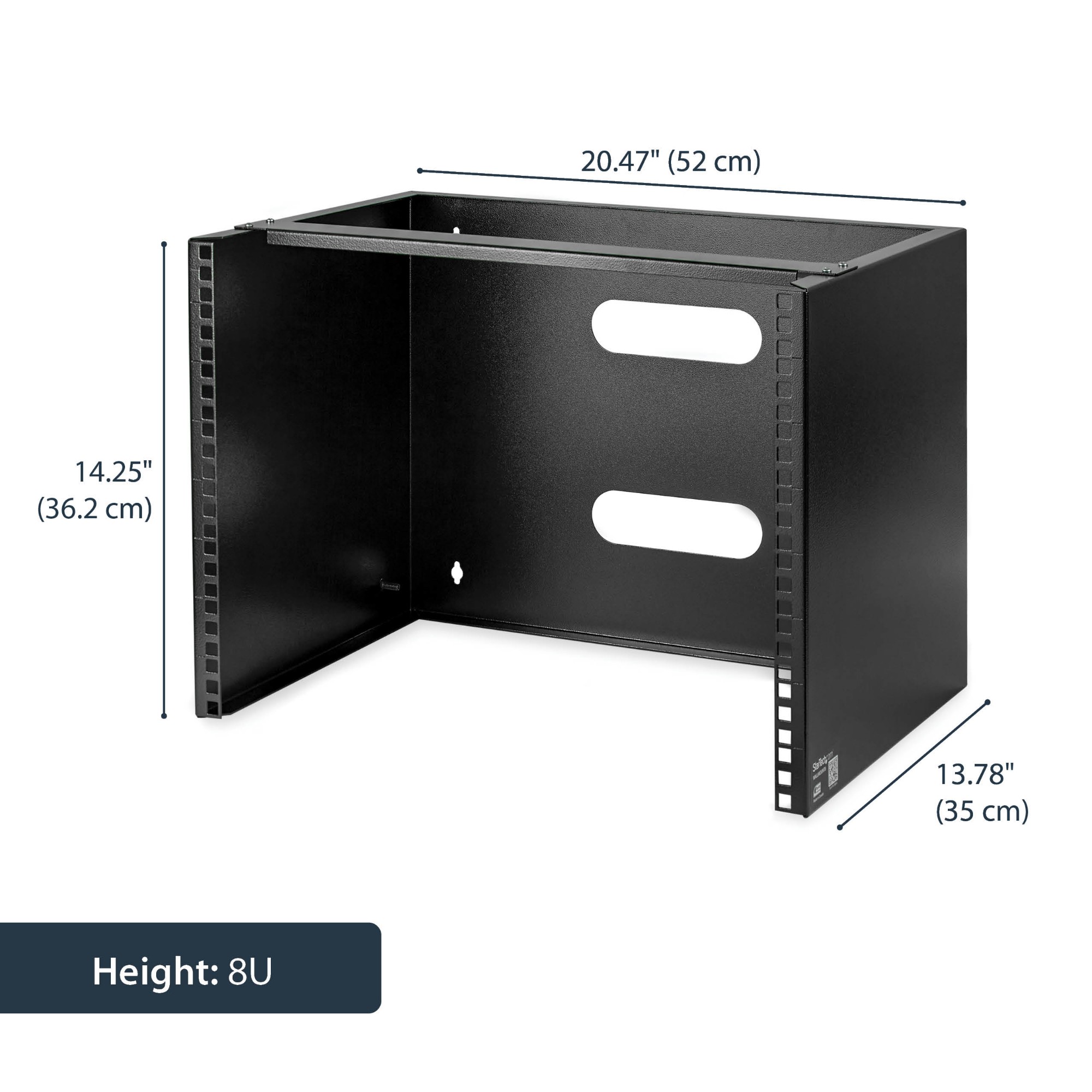 StarTech.com Wall-Mount Bracket for Shallow Rack-Mount Equipment - Solid Steel - 8U