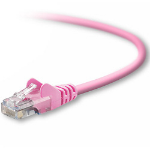 Belkin RJ45 Cat5e Patch Cable, Snagless Molded, 3m networking cable Pink 118.1" (3 m) U/UTP (UTP)
