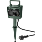 Goobay 55943 power extension 2 m 2 AC outlet(s) Outdoor Black, Green