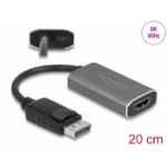 DeLOCK 63118 video cable adapter 0.2 m DisplayPort HDMI Type A (Standard) Grey