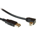 ACT USB 2.0 A male - USB B male (haaks) 1,80 m