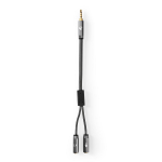 Nedis CATB22150GY02 audio cable 0.2 m 3.5mm 2 x 3.5mm Grey