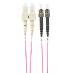 4Cabling 1m SC-ST OM4 Multimode Fibre Optic Cable: Salmon Pink