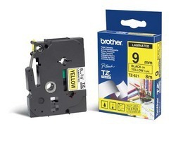 Brother TZE-621 DirectLabel black on yellow Laminat 9mm x 8m for Brother P-Touch TZ 3.5-18mm/6-12mm/6-18mm/6-24mm/6-36mm