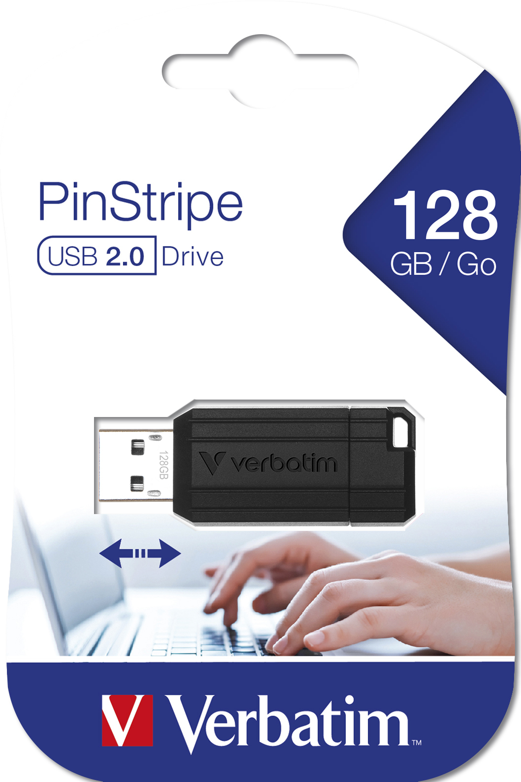 Verbatim Store N Go Pinstripe USB 2.0 Drive 128GB Black 49071