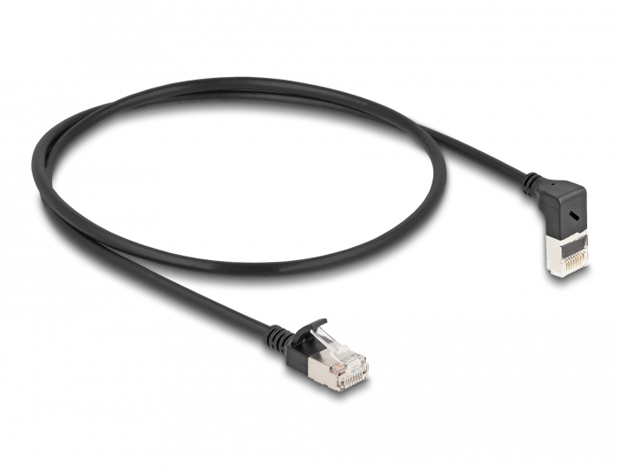 EU Product - Cat 6A S/FTP Slim RJ45 Cable 90� Upward Angled, 0.5m thumbnail