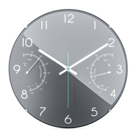 Image of Mebus 16105 - Quartz wall clock - Round - Black - Grey - Plastic -...