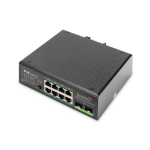 Digitus Industrial 8 Port Gigabit PoE Switch, Unmanaged, 2 Uplinks