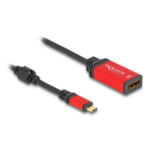 DeLOCK 60052 video kabel adapter 0,2 m USB Type-C DisplayPort Zwart, Rood