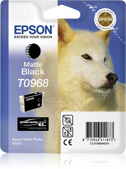 Image of Epson C13T09684010/T0968 Ink cartridge black matt, 495 pages...
