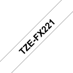Brother TZE-FX221 labelprinter-tape Zwart op wit