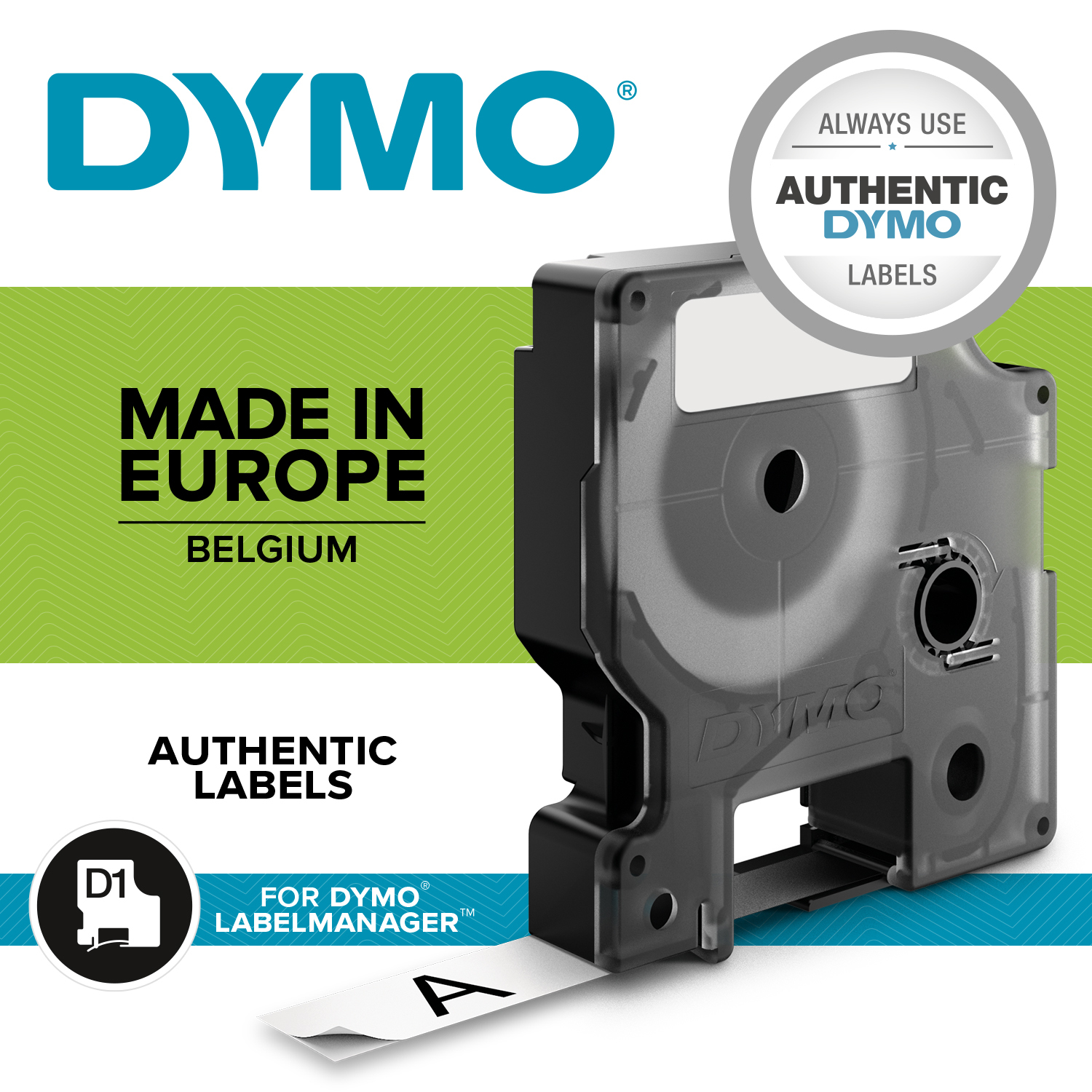 Dymo 16957 D1 Flexible Nylon Tape 12mm x 3.5m Black on White S0718040