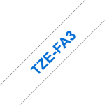 Brother TZE-FA3 DirectLabel Textile ribbon blue on white 12mm x 3m for Brother P-Touch TZ 3.5-18mm/6-12mm/6-18mm/6-24mm/6-36mm