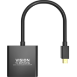 Vision TC-MDPVGA/BL video cable adapter Mini DisplayPort VGA (D-Sub) Black