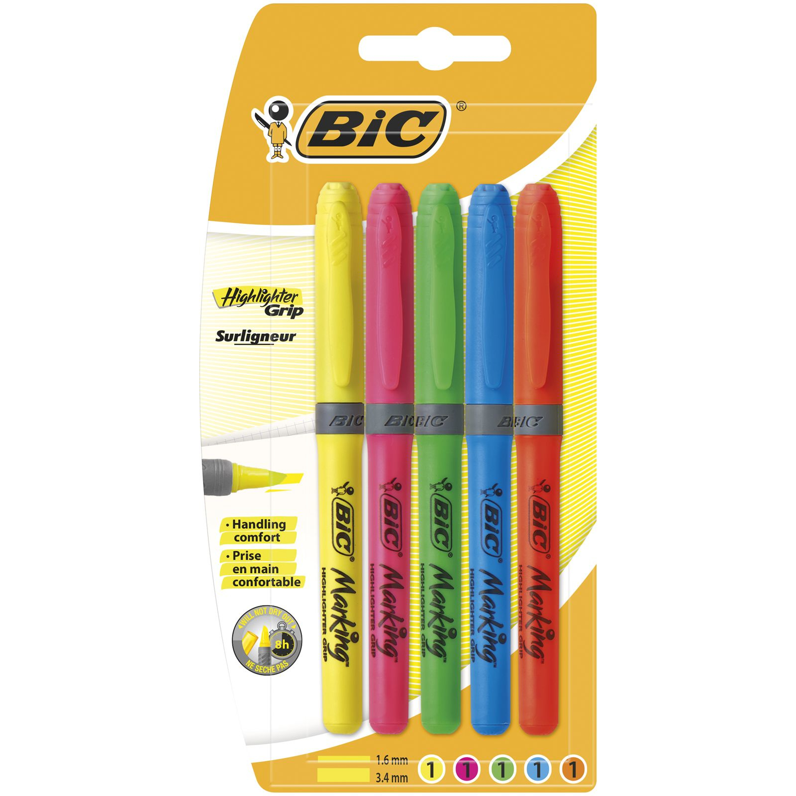 Bic Brite Liner Highlighters Assorted (5 Pack) 893133